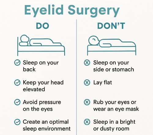 Infographic for Sleeping After Eyelid Surgery