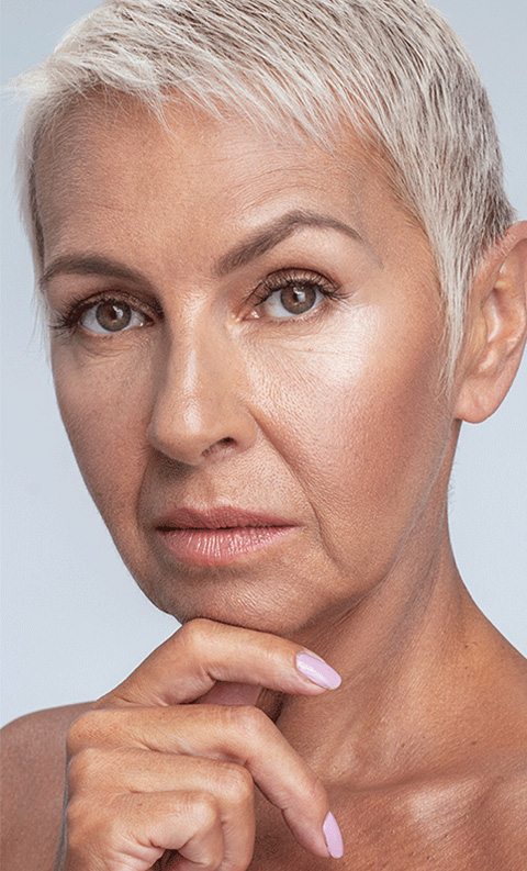 Woman looking toward the camera