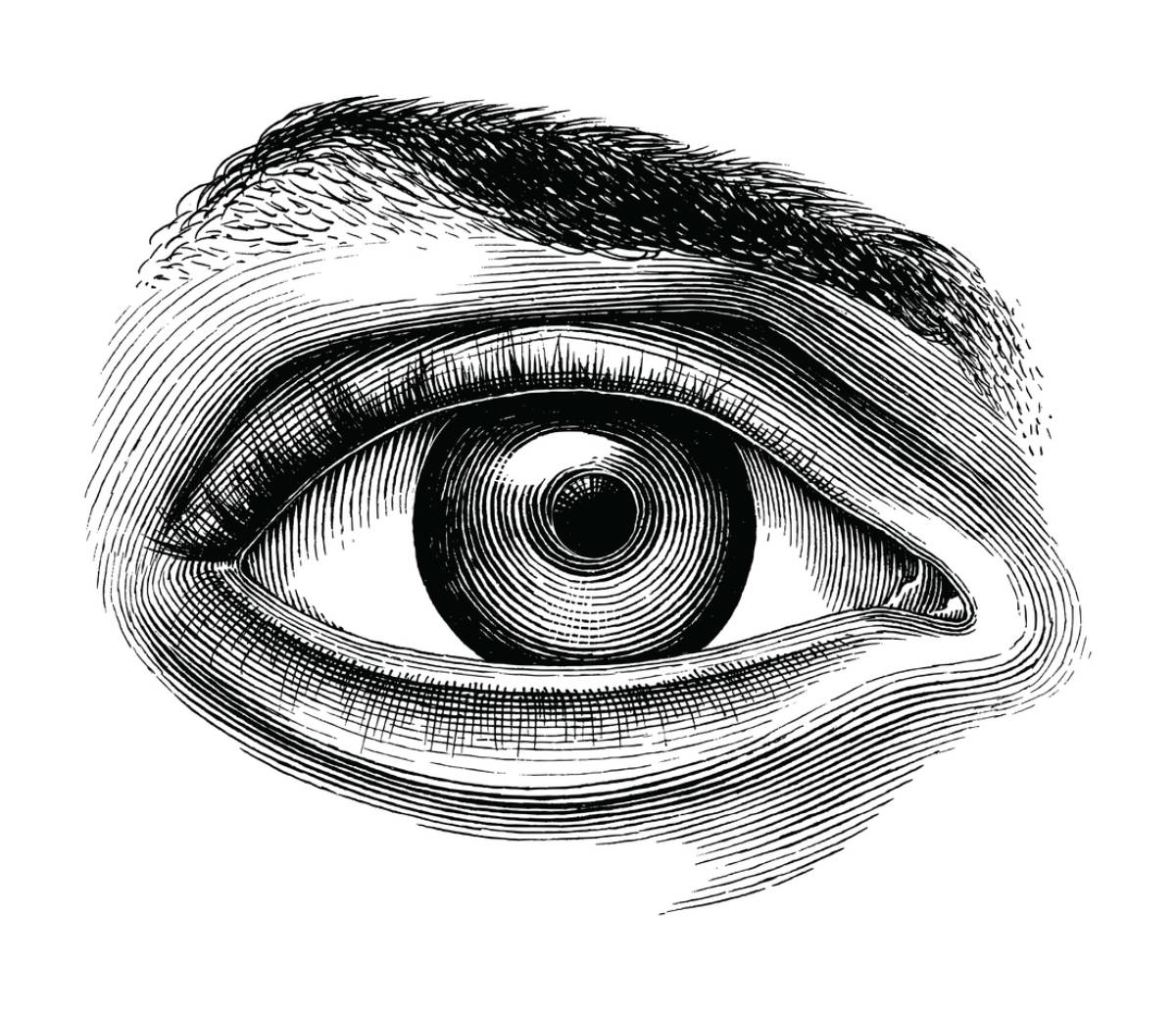 concept image of saggy eyelids