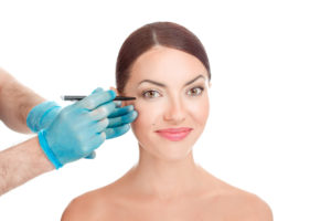 Concept image of surgery used to remove dark circles