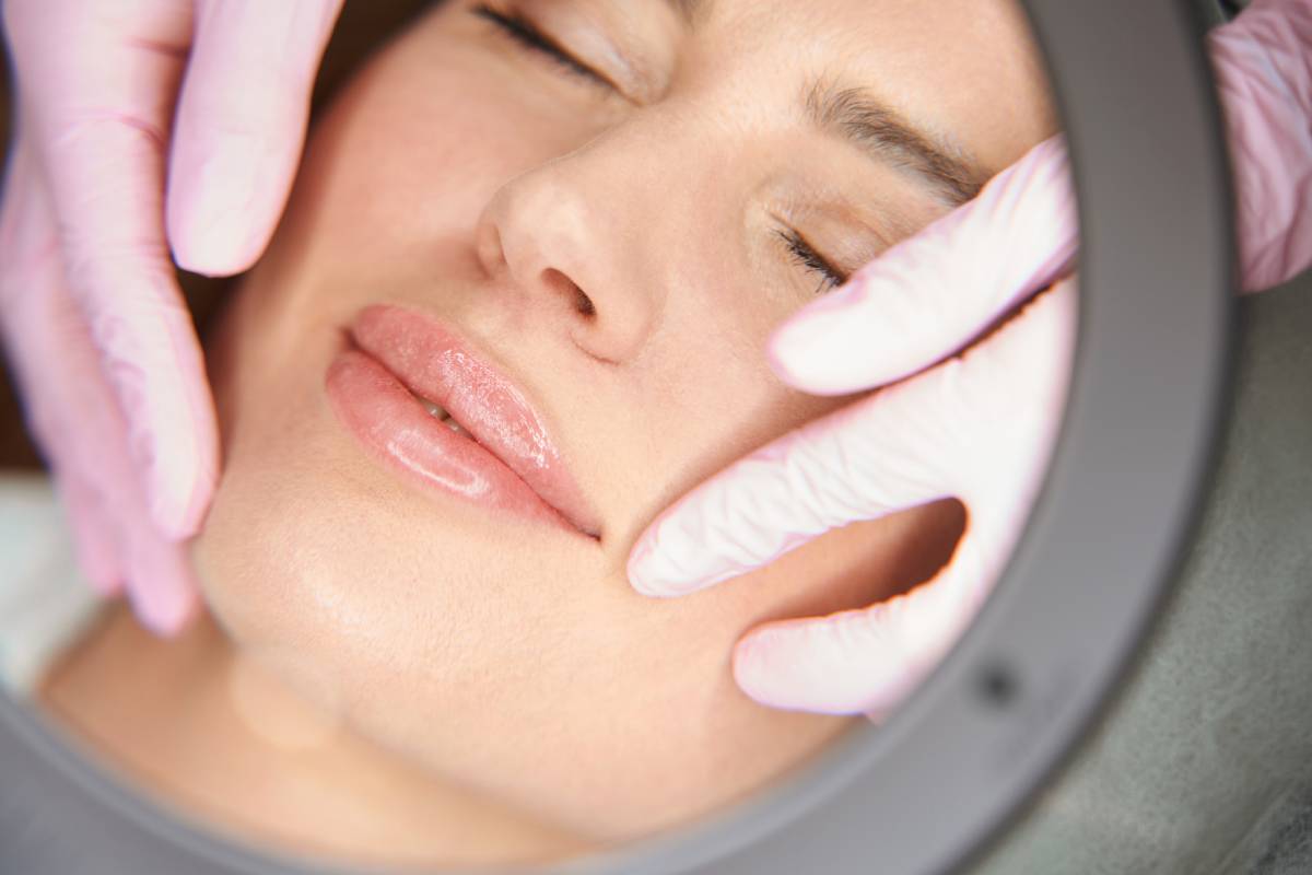 Patient seeing an oculofacial surgeon for facial fillers.